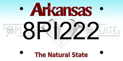 8PI222 Arkansas License Plate