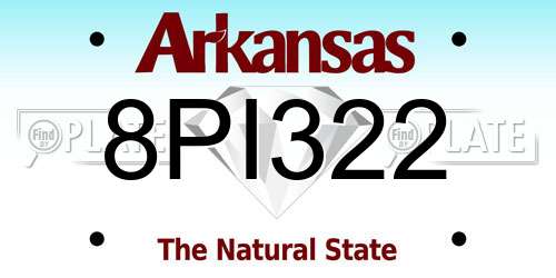 8PI322 Arkansas License Plate