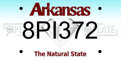 8PI372 Arkansas License Plate