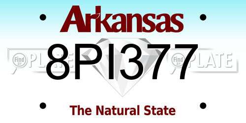 8PI377 Arkansas License Plate