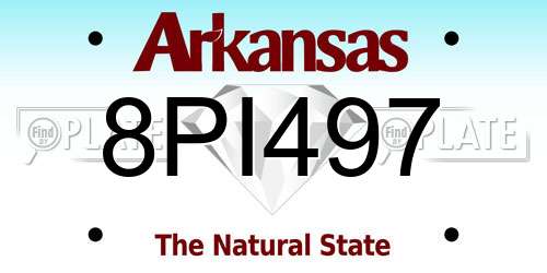 8PI497 Arkansas License Plate
