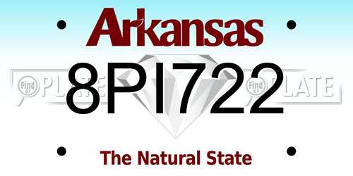 8PI722 Arkansas License Plate