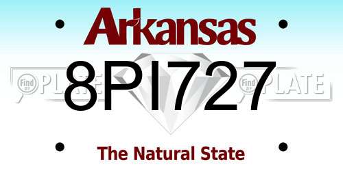 8PI727 Arkansas License Plate