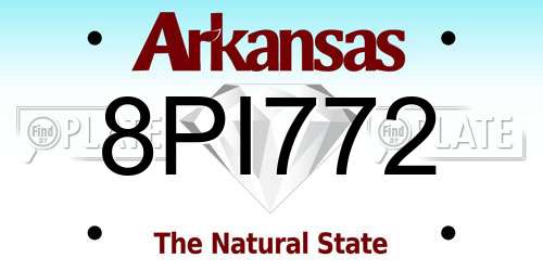 8PI772 Arkansas License Plate