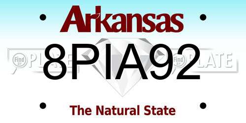 8PIA92 Arkansas License Plate