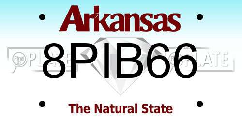 8PIB66 Arkansas License Plate