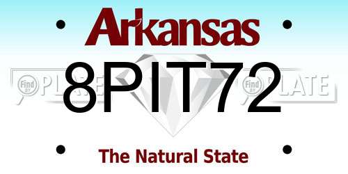 8PIT72 Arkansas License Plate