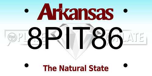 8PIT86 Arkansas License Plate