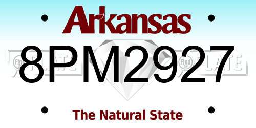 8PM2927 Arkansas License Plate