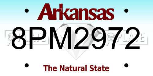 8PM2972 Arkansas License Plate