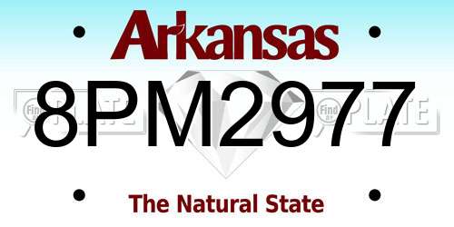 8PM2977 Arkansas License Plate