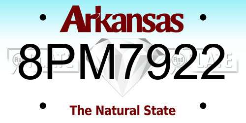 8PM7922 Arkansas License Plate