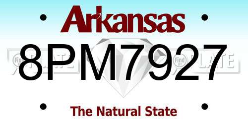 8PM7927 Arkansas License Plate