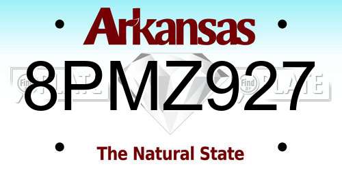 8PMZ927 Arkansas License Plate