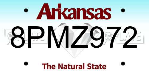 8PMZ972 Arkansas License Plate