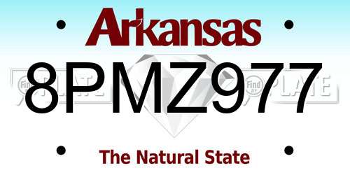 8PMZ977 Arkansas License Plate