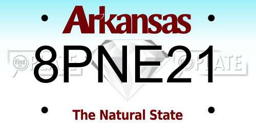 8PNE21 Arkansas License Plate