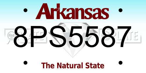 8PS5587 Arkansas License Plate