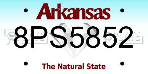 8PS5852 Arkansas License Plate