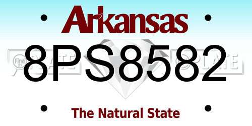 8PS8582 Arkansas License Plate