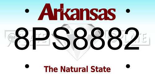 8PS8882 Arkansas License Plate