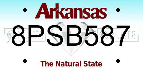 8PSB587 Arkansas License Plate
