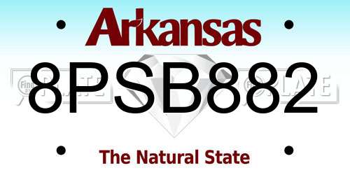 8PSB882 Arkansas License Plate