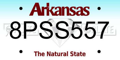 8PSS557 Arkansas License Plate