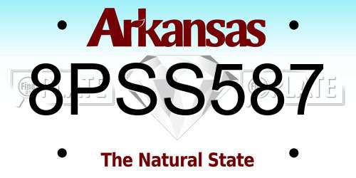 8PSS587 Arkansas License Plate
