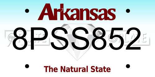8PSS852 Arkansas License Plate