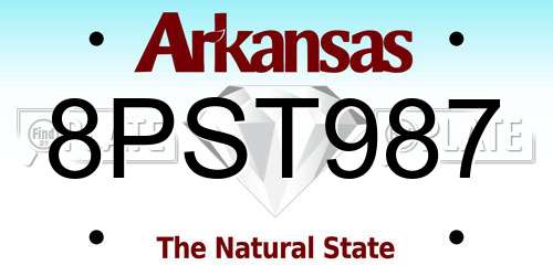 8PST987 Arkansas License Plate