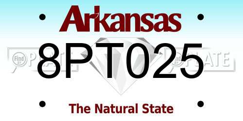 8PT025 Arkansas License Plate