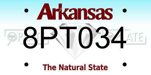 8PT034 Arkansas License Plate