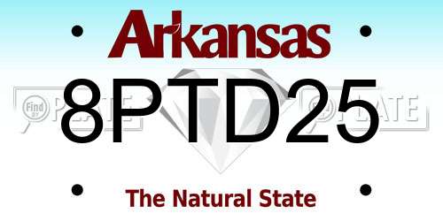 8PTD25 Arkansas License Plate