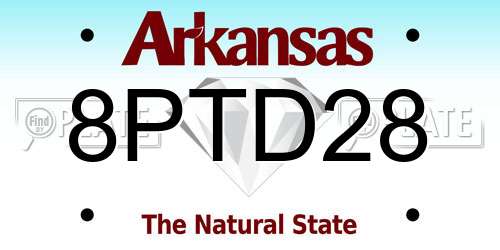 8PTD28 Arkansas License Plate