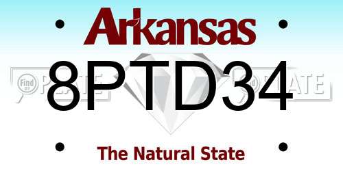 8PTD34 Arkansas License Plate
