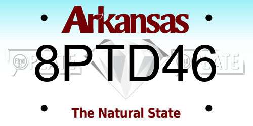8PTD46 Arkansas License Plate