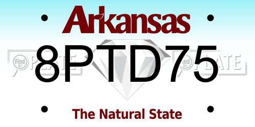8PTD75 Arkansas License Plate