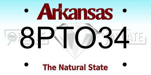 8PTO34 Arkansas License Plate