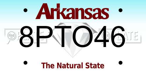 8PTO46 Arkansas License Plate