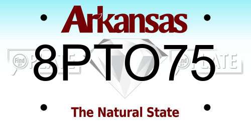 8PTO75 Arkansas License Plate