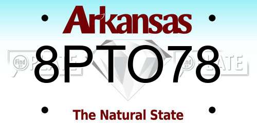 8PTO78 Arkansas License Plate