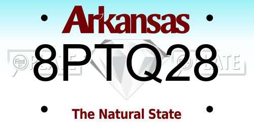 8PTQ28 Arkansas License Plate