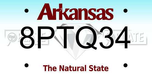 8PTQ34 Arkansas License Plate