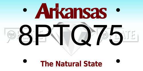 8PTQ75 Arkansas License Plate