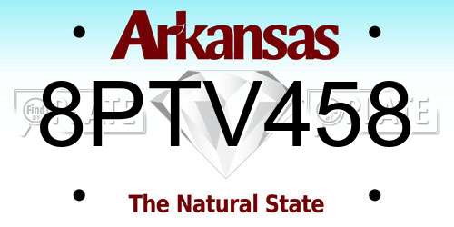 8PTV458 Arkansas License Plate