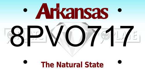 8PVO717 Arkansas License Plate