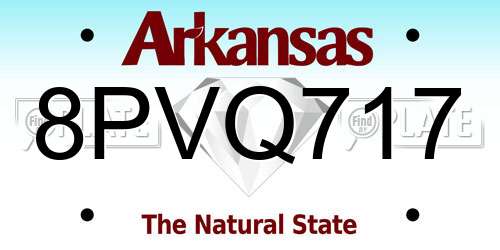 8PVQ717 Arkansas License Plate