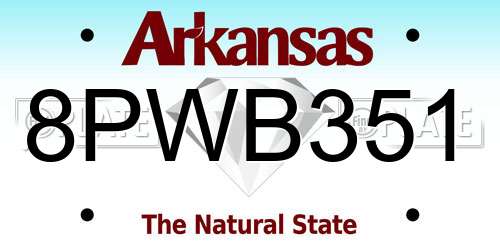 8PWB351 Arkansas License Plate