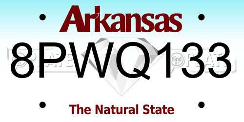 8PWQ133 Arkansas License Plate